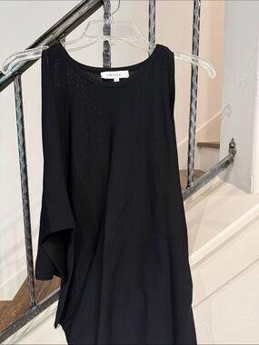 Milly Black knit cold shoulder top